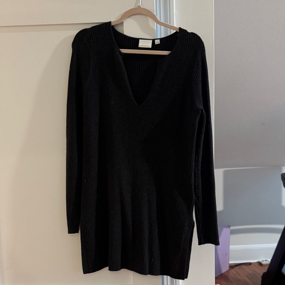 Anthropologie Black Grey Long Sleeve sweater